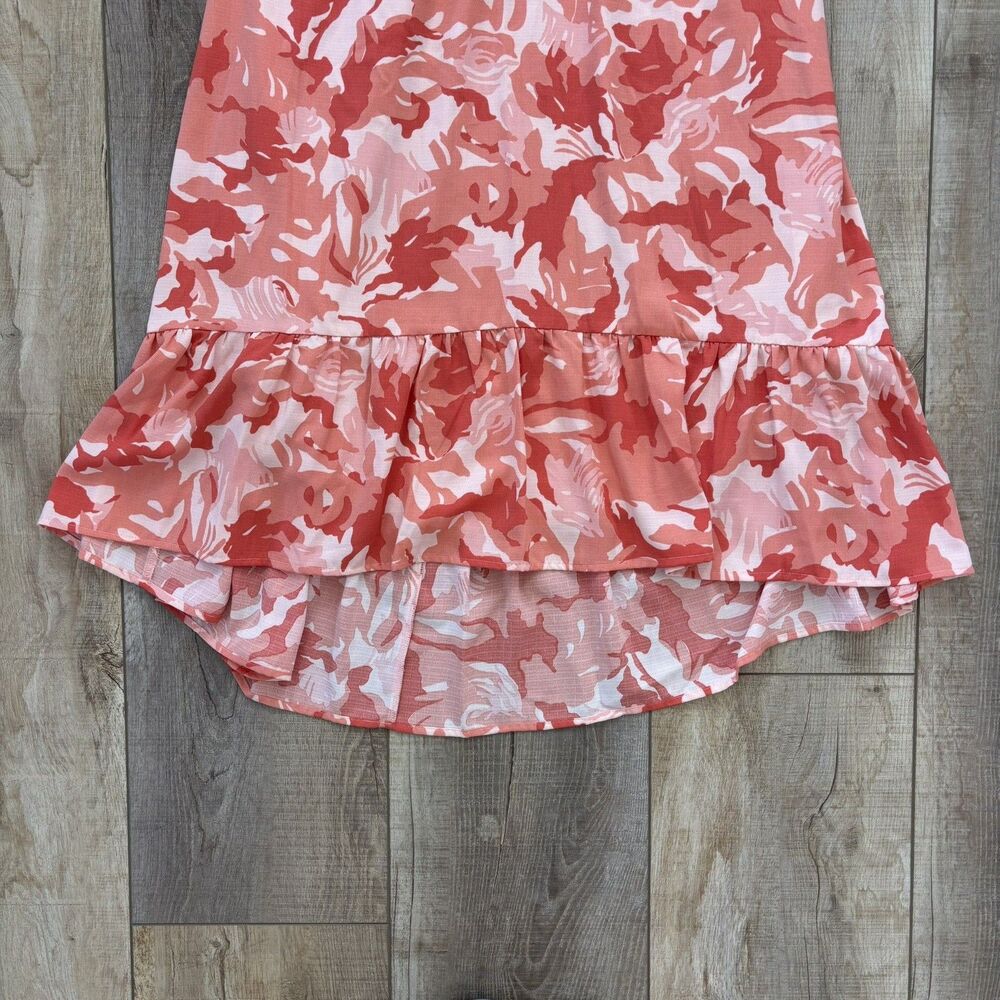 NINE WEST Womens Halter Floral Dress Size L Tiered Ruffle Resort Wedding Guest - Picture 7 of 16